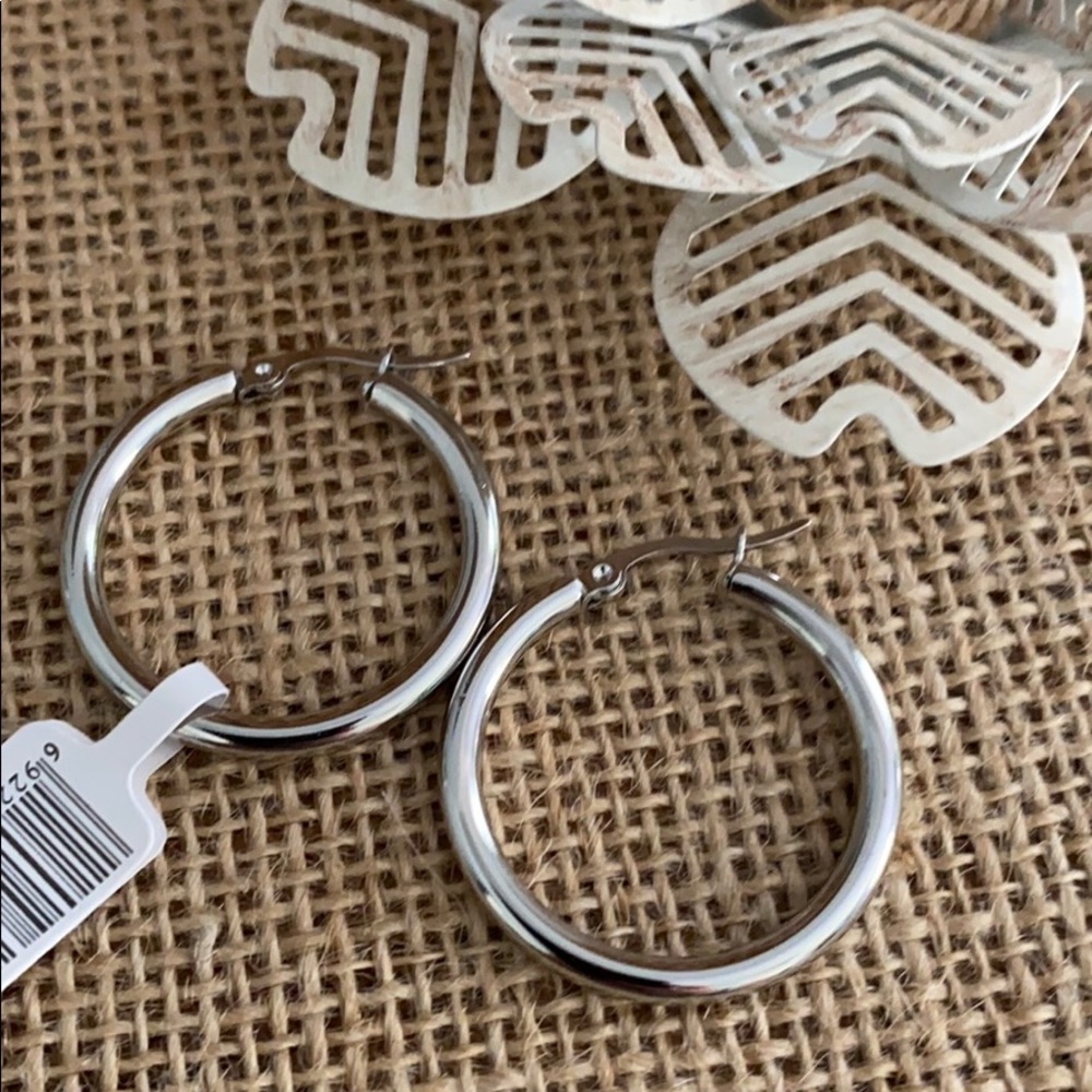 Classic Smooth Stainless Hoops